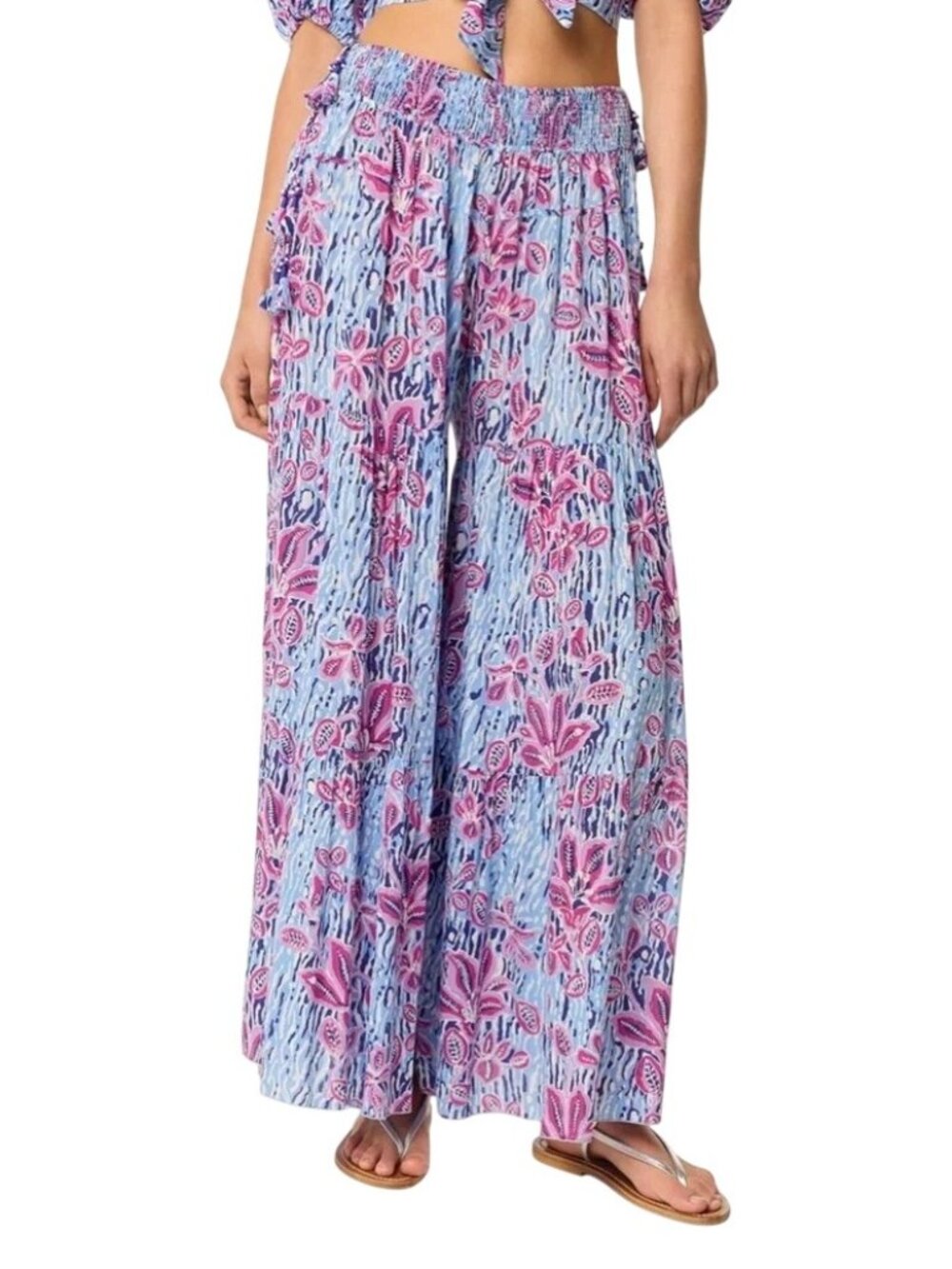 Poupette St Barth Soledad Pants in Large Womens Wide Leg loose fit Trousers